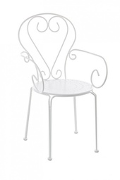 [B0802378] 4x Sedia bianca in metallo 49x49x89h
