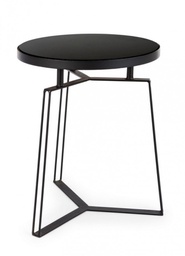 [B0746289] Tavolino Zaira D.40 x 50 h in vetro nero