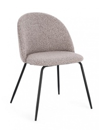 [B0734365] 4x Sedia nera/visone 49x55x77h 46h1 in bouclé