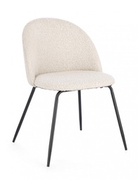 [B0734366] 4x Sedia nera/avorio 49x55x77h 46h1 in bouclé
