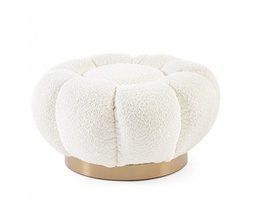 [B0743878] Pouff floreale bianco D.65x35h