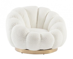 [B0743875] Poltrona girevole florel bianco 86x62x72
