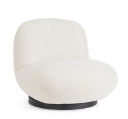 [B0748310] Poltrona girevole bianco bouclé 81x95x71