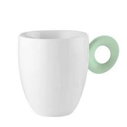 [2008052] 
 Tazza Mug Everyday 250Ml Bianca Con Manico Verde 