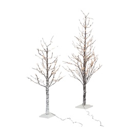 [DFL8076864]  Albero Tronco E Rami Innevati Con Luci Led H. 210 Cm - 306 Luci Led