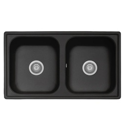 [FZ94618] Lavello 86x50 2 vasche nero