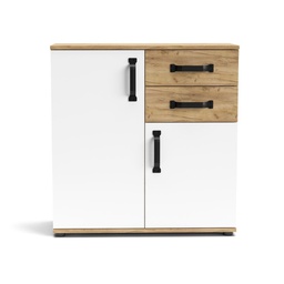 [FZ99888] Credenza rovere e bianco 80x32x83 cm