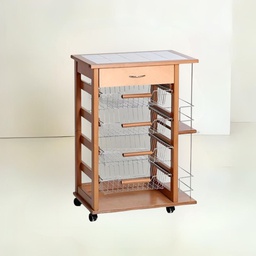 [FZ101190] Carrello rovere con cassetto 85x59x39 cm