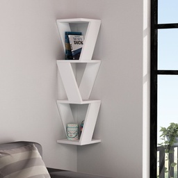 [FZ101363] Libreria angolare bianca 22x22x85 cm
