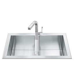 [FZ101541] Lavello inox 86x50 cm con 2 vasche