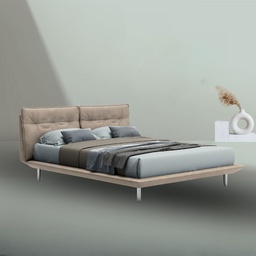[FZ98123] Letto matrimoniale beige 190x12x82 cm