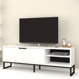 [FZ95737] Porta tv bianco 140x35x45h cm con ghisa