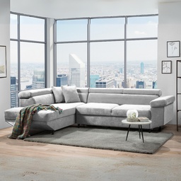 [FZ101461] Divano letto angolare grigio chiaro 297x206