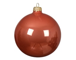 [20184623] Palline di vetro zucca speziata 8cm - 6 pz
