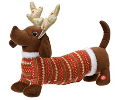 [20184771] Peluche carillon bassotto con corna 45x12x32 cm