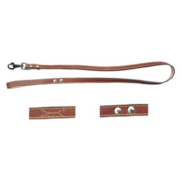 [DFL605962]  Guinzaglio Per Cane Larg. Mm 18 Lung. Cm 110 Cucito Nuova Cuoio