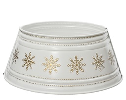 [20185069] Copribase d'albero bianco/oro 70x27 cm
