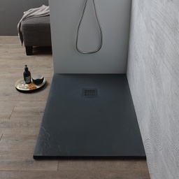 [KB-B2030662000112] Piatto doccia 100x70 in resina antracite