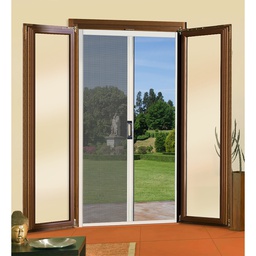 [DFL3143032]  Zanzariera Plisse Per Porta Cm 120 X 240 Marrone - Apert.Sing. Sangiorgio