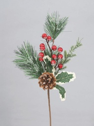 [1998373] Ramo decorativo in PVC con bacche h38 cm