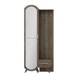 [FZ97159] (2c) Ingresso noce con anta a specchio e cassetto Kerry   80x35xh.180 cm