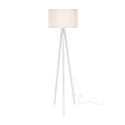 [EFFEZ95908] (2c) Lampada a piantana treppiedi in legno e tessuto Bianco RODI 36x h136 cm EFFEZ