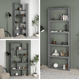 [FZ98061] (2c)Libreria Wish estensibile angolare grigio retro 200h