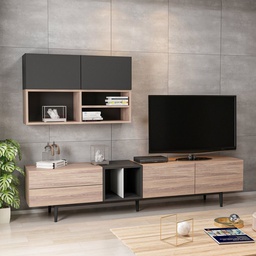 [EFFEZ97182] (3c) Parete attrezzata  Diany 195 rovere antracite EFFEZ