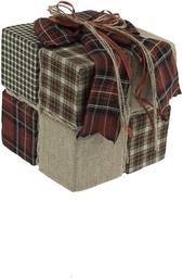 [1931151] Pacco doni tessuto patchwork 28x28x30 cm