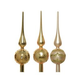 [20035565] 1 Puntale Abete 8X31Cm Perla/Oro A Scelta