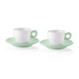 [2008046] Tazzine caffè con piattino verde malva