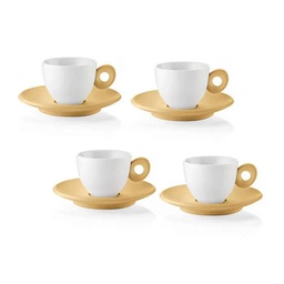[2008042] Set 4 tazzine caffè giallo senape