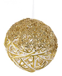 [B0935136] 12x Decorazione Sferica Glittery Bia