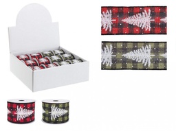 [B0936756] 12x Nastro Xmas Tree 4M Ass2 Disp12