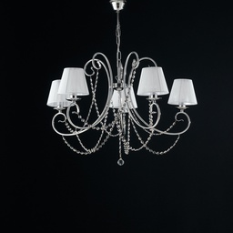 [BL146-5-CR-PAR] Lampadario in ferro cromato 5 luci 55x72