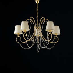 [BL146-5-OR-PAR] Lampadario in ferro dorato 5 luci Ø72 H.55