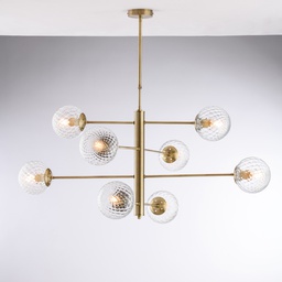 [BL279-8-BRZ] Sospensione 8 luci Ø103 x H.82 cm