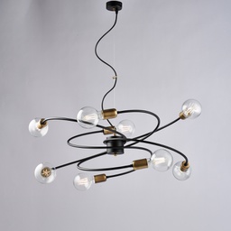 [BL219-8-NR] Sospensione nera 8 luci Ø70 x H.33 cm
