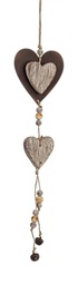 [B0914884] 12x Pendaglio Country Cuore Double Rusty