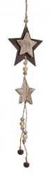 [B0914886] 12x Pendaglio Country Star Double Rusty
