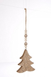 [B0923431] 12x Pendaglio Glitter Pino Champagne