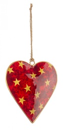 [B0937911] 12x Pendaglio Star Cuore Rosso