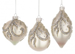 [B0937594] 12x Pendaglio Vt Droplet Bianco Perlato Ass3