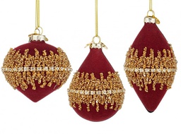 [B0937502] 12x Pendaglio Vt Luxury Rosso Scuro Ass3