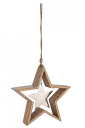 [B0926747] 2x Pendaglio Ginevra Stella Legno