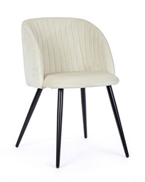 [B0734285] 2x Sedia Queen Velvet Bianco  