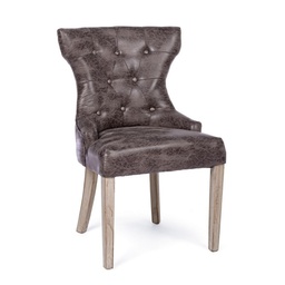 [B0743678] 2x Sedia dark in tessuto stile classico