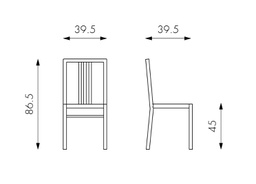 [OM/316/BI] 4x Sedia in legno laccato bianco 36.5 cm x 36.5 cm H. 86.5 cm