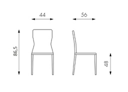 [OM/363/BI] 4x Sedia in similcuoio bianco