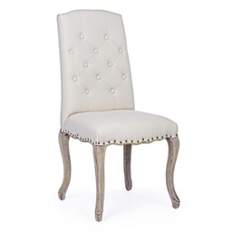 [B0743671] 2x Sedia in tessuto imbottito stile classico
